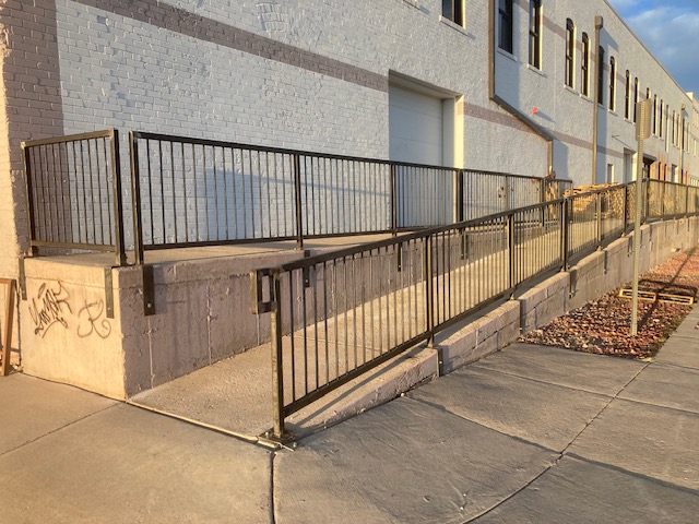 Custom fabricated exterior handrail