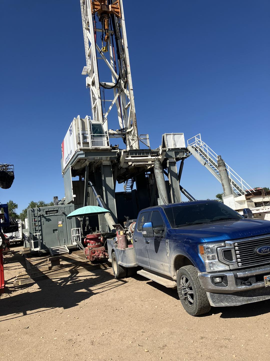 Welding truck at drilling rig